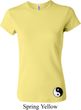 Ladies Yoga Shirt Yin Yang Patch Bottom Print Crewneck Tee T-Shirt