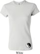 Ladies Yoga Shirt Yin Yang Patch Bottom Print Crewneck Tee T-Shirt