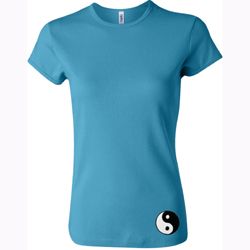 Ladies Yoga Shirt Yin Yang Patch Bottom Print Crewneck Tee T-Shirt Ladies Yoga Shirt Yin Yang Patch Bottom Print Crewneck Tee T-Shirt