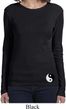 Ladies Yoga Shirt Yin Yang Patch Bottom Print Long Sleeve Tee T-Shirt