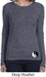 Ladies Yoga Shirt Yin Yang Patch Bottom Print Long Sleeve Tee T-Shirt