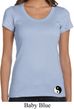 Ladies Yoga Shirt Yin Yang Patch Bottom Print Scoop Neck Tee T-Shirt