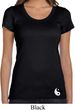 Ladies Yoga Shirt Yin Yang Patch Bottom Print Scoop Neck Tee T-Shirt