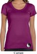 Ladies Yoga Shirt Yin Yang Patch Bottom Print Scoop Neck Tee T-Shirt