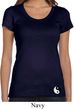 Ladies Yoga Shirt Yin Yang Patch Bottom Print Scoop Neck Tee T-Shirt