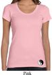 Ladies Yoga Shirt Yin Yang Patch Bottom Print Scoop Neck Tee T-Shirt