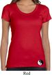 Ladies Yoga Shirt Yin Yang Patch Bottom Print Scoop Neck Tee T-Shirt