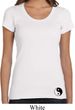 Ladies Yoga Shirt Yin Yang Patch Bottom Print Scoop Neck Tee T-Shirt