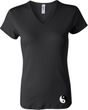 Ladies Yoga Shirt Yin Yang Patch Bottom Print V-neck Tee T-Shirt