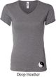 Ladies Yoga Shirt Yin Yang Patch Bottom Print V-neck Tee T-Shirt