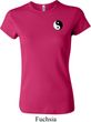 Ladies Yoga Shirt Yin Yang Patch Pocket Print Crewneck Tee T-Shirt