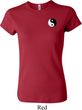 Ladies Yoga Shirt Yin Yang Patch Pocket Print Crewneck Tee T-Shirt