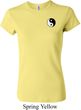Ladies Yoga Shirt Yin Yang Patch Pocket Print Crewneck Tee T-Shirt