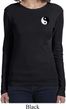 Ladies Yoga Shirt Yin Yang Patch Pocket Print Long Sleeve Tee T-Shirt