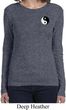 Ladies Yoga Shirt Yin Yang Patch Pocket Print Long Sleeve Tee T-Shirt