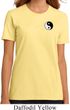 Ladies Yoga Shirt Yin Yang Patch Pocket Print Organic Tee T-Shirt