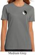 Ladies Yoga Shirt Yin Yang Patch Pocket Print Organic Tee T-Shirt