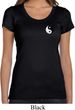 Ladies Yoga Shirt Yin Yang Patch Pocket Print Scoop Neck Tee T-Shirt