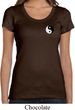 Ladies Yoga Shirt Yin Yang Patch Pocket Print Scoop Neck Tee T-Shirt