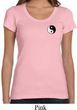 Ladies Yoga Shirt Yin Yang Patch Pocket Print Scoop Neck Tee T-Shirt