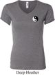 Ladies Yoga Shirt Yin Yang Patch Pocket Print V-neck Tee T-Shirt