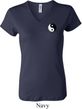 Ladies Yoga Shirt Yin Yang Patch Pocket Print V-neck Tee T-Shirt