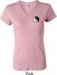 Ladies Yoga Shirt Yin Yang Patch Pocket Print V-neck Tee T-Shirt
