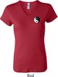 Ladies Yoga Shirt Yin Yang Patch Pocket Print V-neck Tee T-Shirt