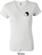 Ladies Yoga Shirt Yin Yang Patch Pocket Print V-neck Tee T-Shirt