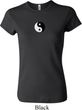 Ladies Yoga Shirt Yin Yang Patch Small Print Crewneck Tee T-Shirt