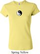 Ladies Yoga Shirt Yin Yang Patch Small Print Crewneck Tee T-Shirt