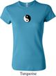 Ladies Yoga Shirt Yin Yang Patch Small Print Crewneck Tee T-Shirt