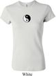 Ladies Yoga Shirt Yin Yang Patch Small Print Crewneck Tee T-Shirt