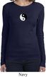Ladies Yoga Shirt Yin Yang Patch Small Print Long Sleeve Tee T-Shirt