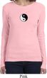 Ladies Yoga Shirt Yin Yang Patch Small Print Long Sleeve Tee T-Shirt