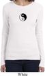 Ladies Yoga Shirt Yin Yang Patch Small Print Long Sleeve Tee T-Shirt