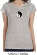 Ladies Yoga Shirt Yin Yang Patch Small Print Longer Length Tee T-Shirt