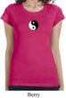 Ladies Yoga Shirt Yin Yang Patch Small Print Longer Length Tee T-Shirt