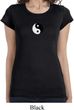 Ladies Yoga Shirt Yin Yang Patch Small Print Longer Length Tee T-Shirt