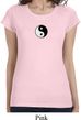Ladies Yoga Shirt Yin Yang Patch Small Print Longer Length Tee T-Shirt