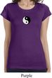 Ladies Yoga Shirt Yin Yang Patch Small Print Longer Length Tee T-Shirt
