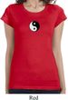 Ladies Yoga Shirt Yin Yang Patch Small Print Longer Length Tee T-Shirt