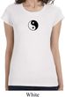 Ladies Yoga Shirt Yin Yang Patch Small Print Longer Length Tee T-Shirt