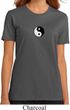 Ladies Yoga Shirt Yin Yang Patch Small Print Organic Tee T-Shirt