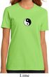 Ladies Yoga Shirt Yin Yang Patch Small Print Organic Tee T-Shirt
