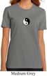 Ladies Yoga Shirt Yin Yang Patch Small Print Organic Tee T-Shirt