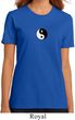 Ladies Yoga Shirt Yin Yang Patch Small Print Organic Tee T-Shirt