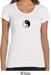 Ladies Yoga Shirt Yin Yang Patch Small Print Scoop Neck Tee T-Shirt