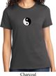 Ladies Yoga Shirt Yin Yang Patch Small Print Tee T-Shirt