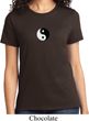 Ladies Yoga Shirt Yin Yang Patch Small Print Tee T-Shirt